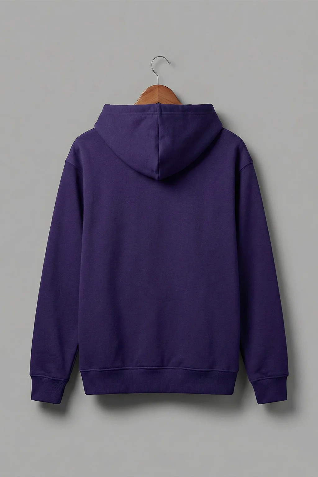 Purple Plain Oversized Fit Hoodie - Image 2