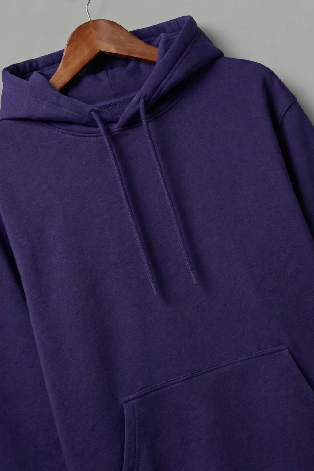 Purple Plain Oversized Fit Hoodie - Image 3