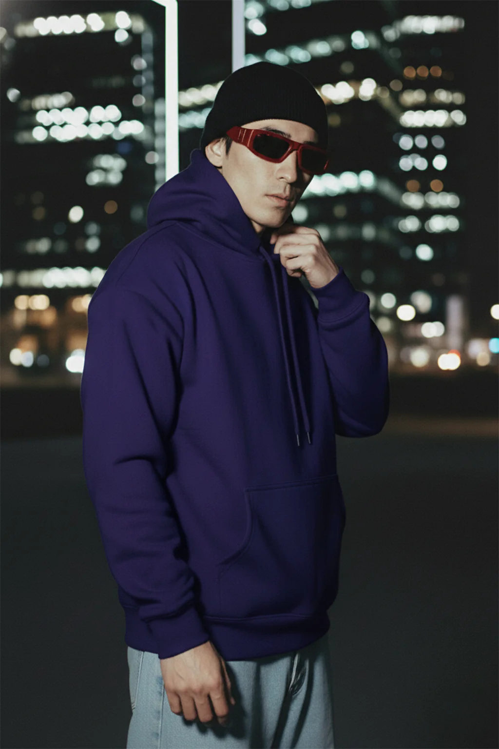 Purple Plain Oversized Fit Hoodie - Image 5