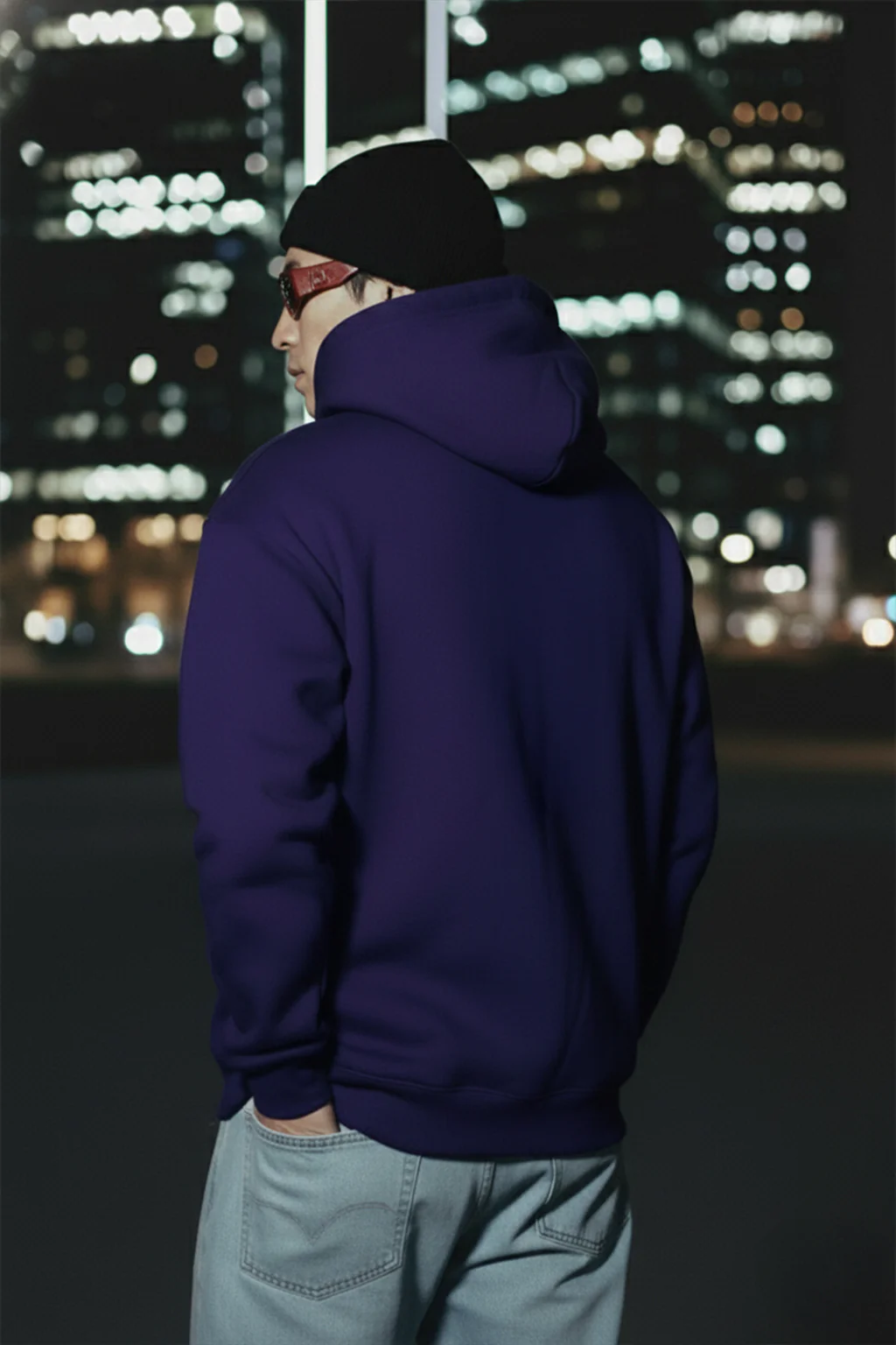Purple Plain Oversized Fit Hoodie - Image 6