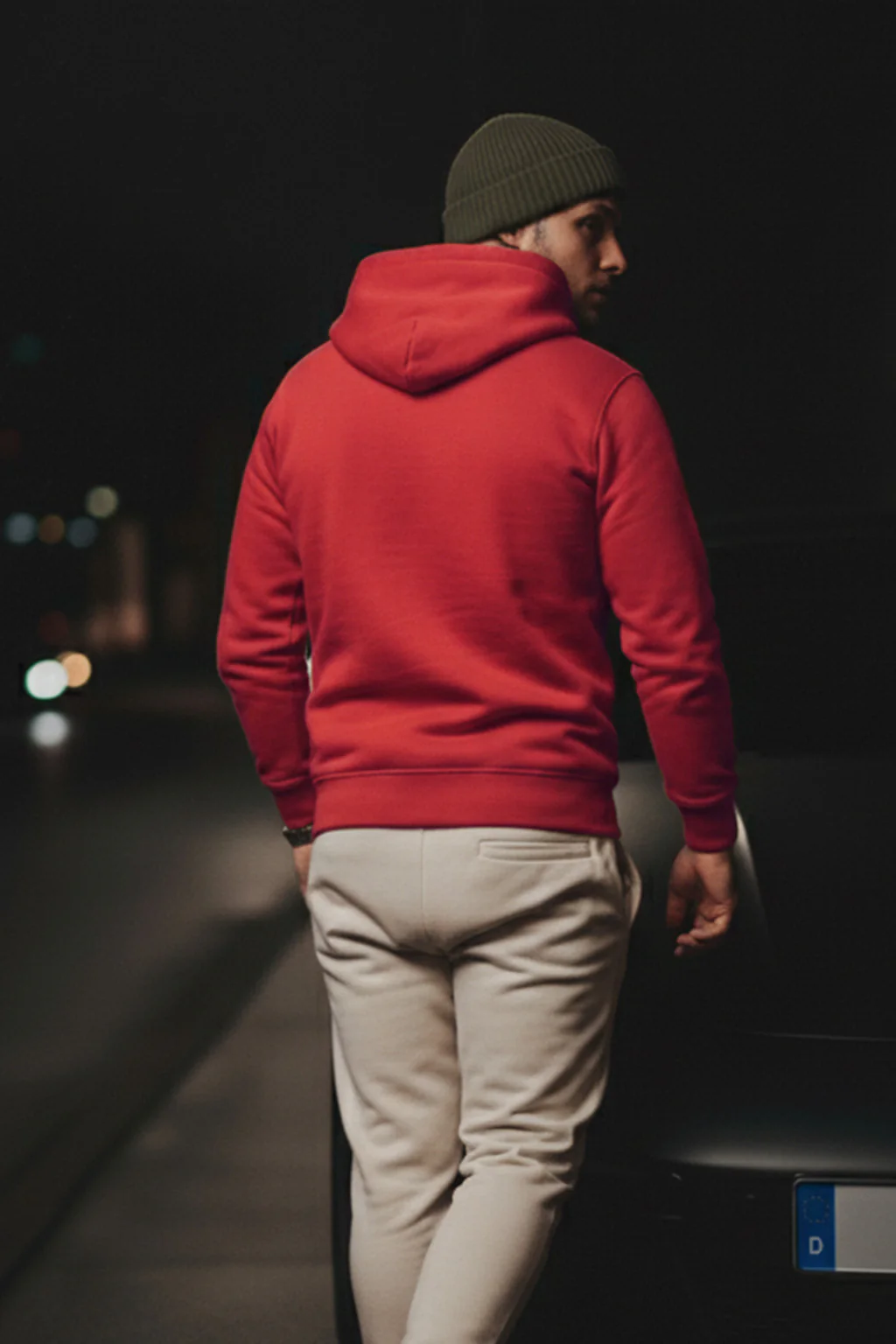 Red Plain Regular Fit Hoodie - Image 3