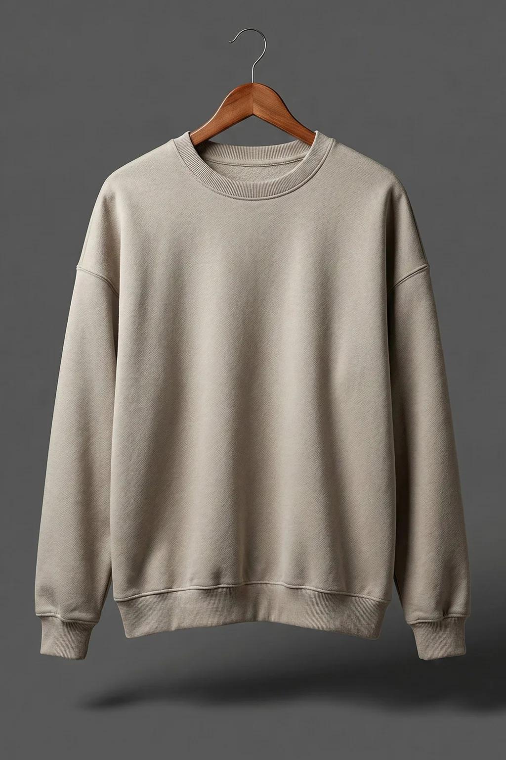 Grey Plain Oversized Sweatshirt