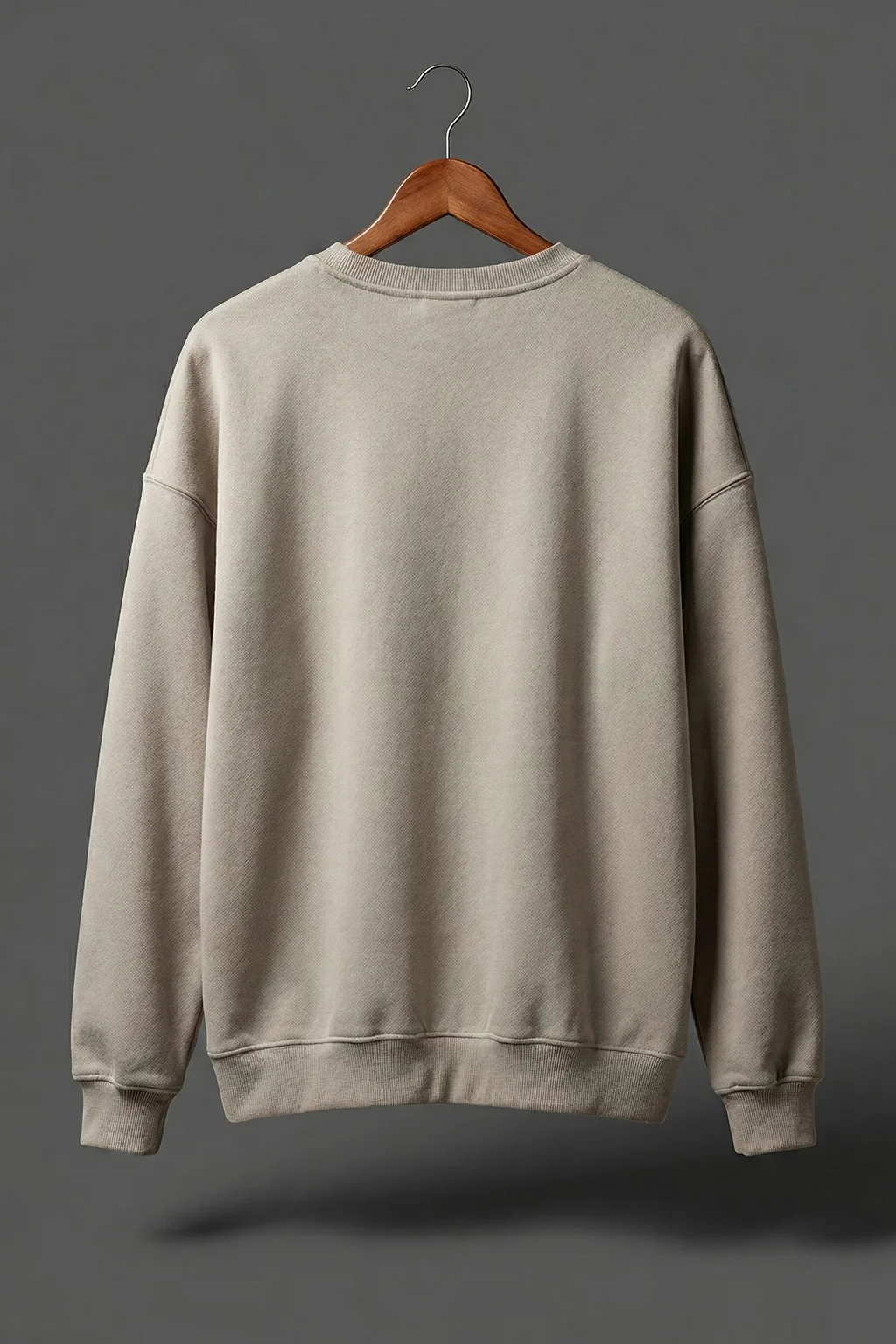 Grey Plain Oversized Sweatshirt - Image 2