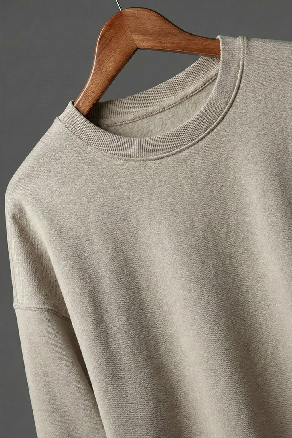 Grey Plain Oversized Sweatshirt - Image 3