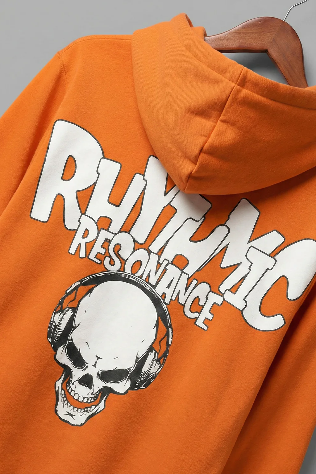 Rhythmic Orange Regular Fit Back Printed Hoodie - Image 3