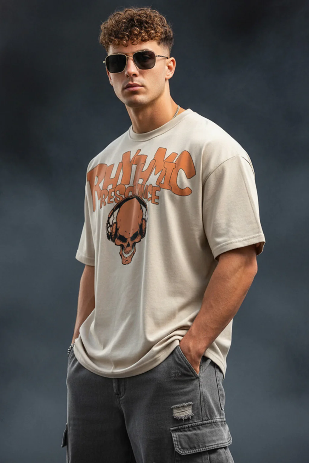 RHYTHMIC Swanwhite Oversized Typography Printed T-shirt - Image 3