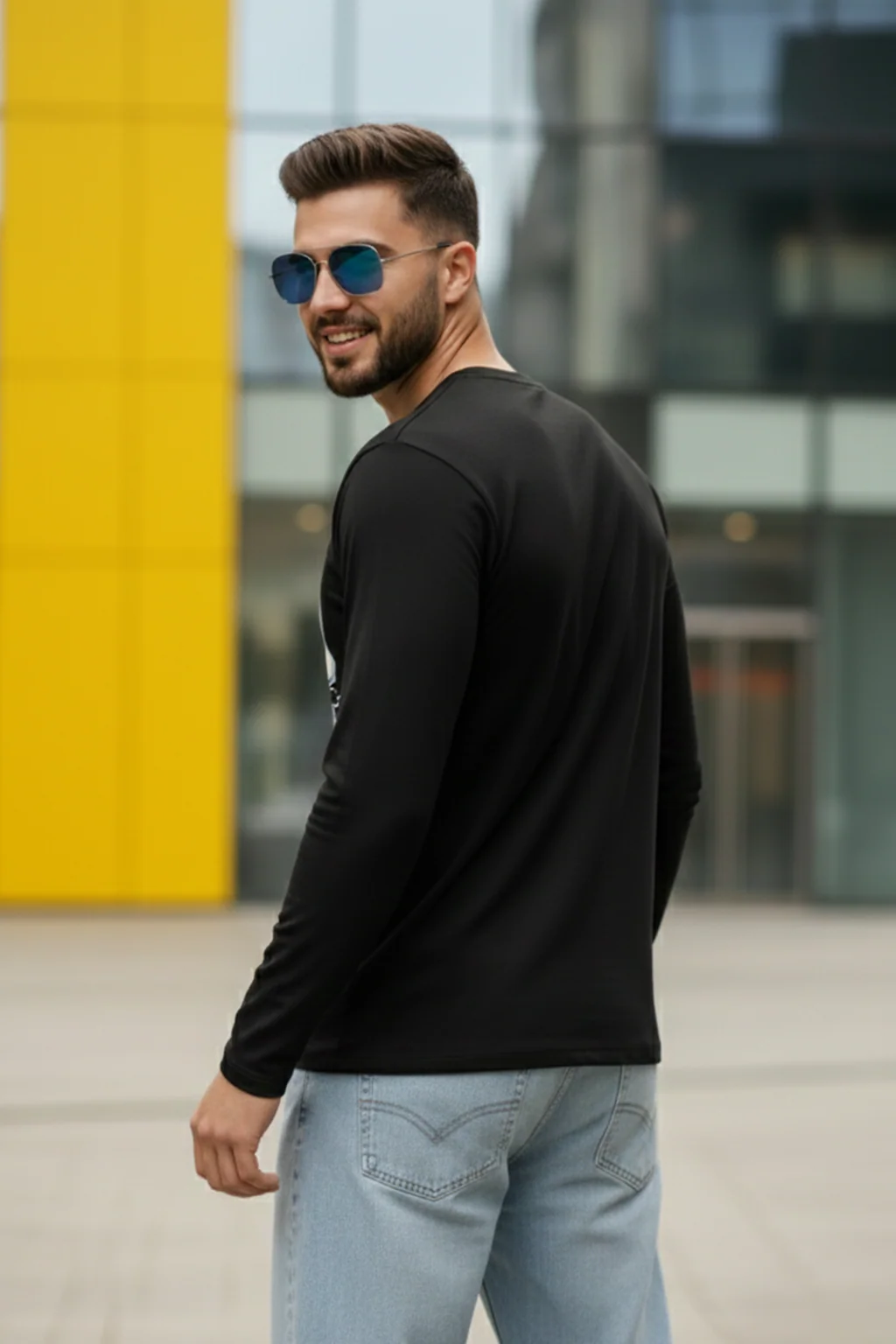 Road Speed Black Full Sleeves Regular Fit Printed T-shirt - Image 3
