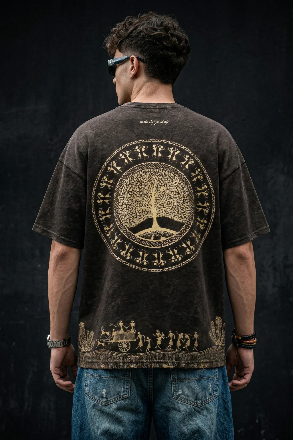 Rooted Brown Acid Washed Printed Exclusive T-shirt Epic Collection - Image 9