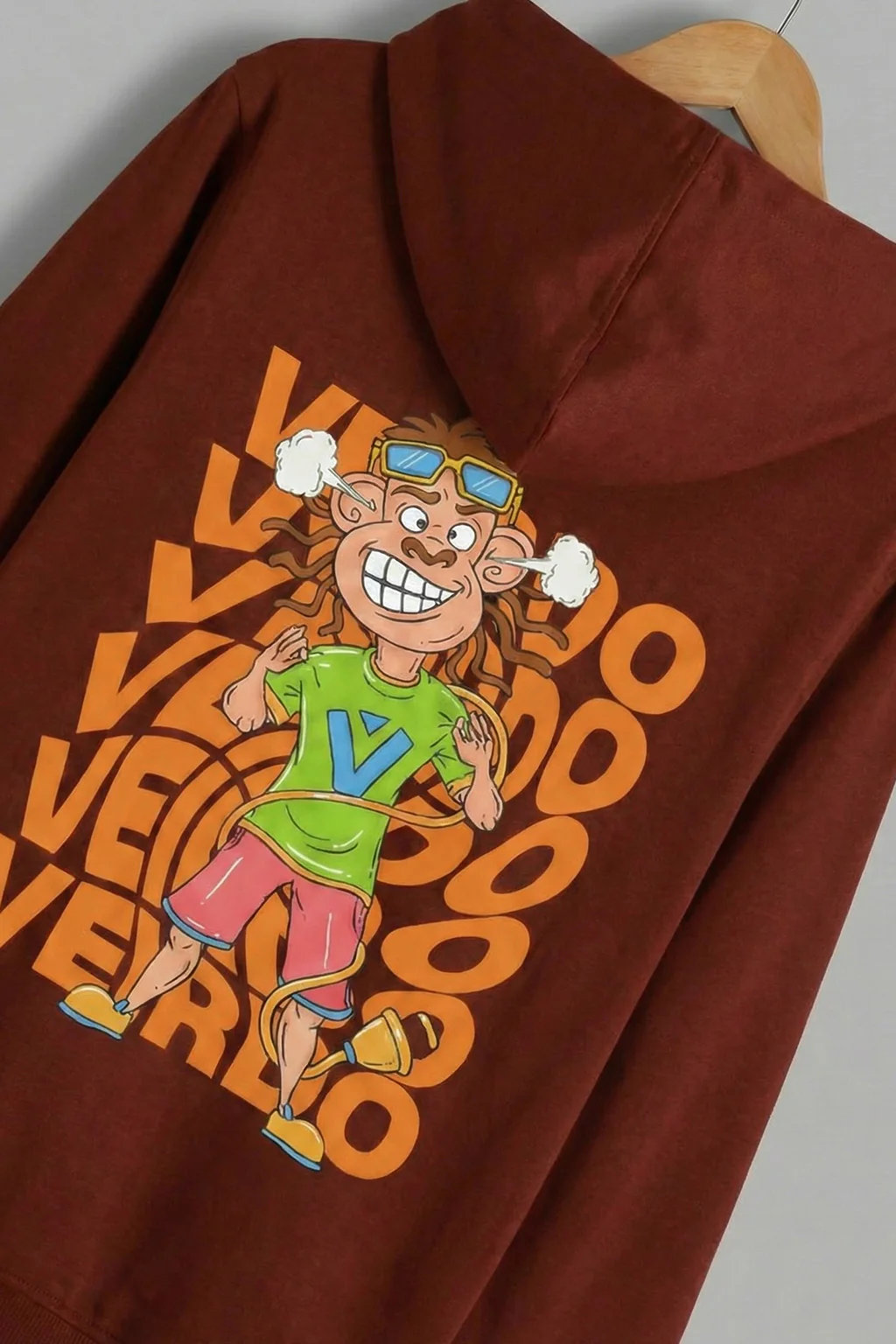 Veirdo's Rust Back Printed Regular Fit Hoodie - Image 3