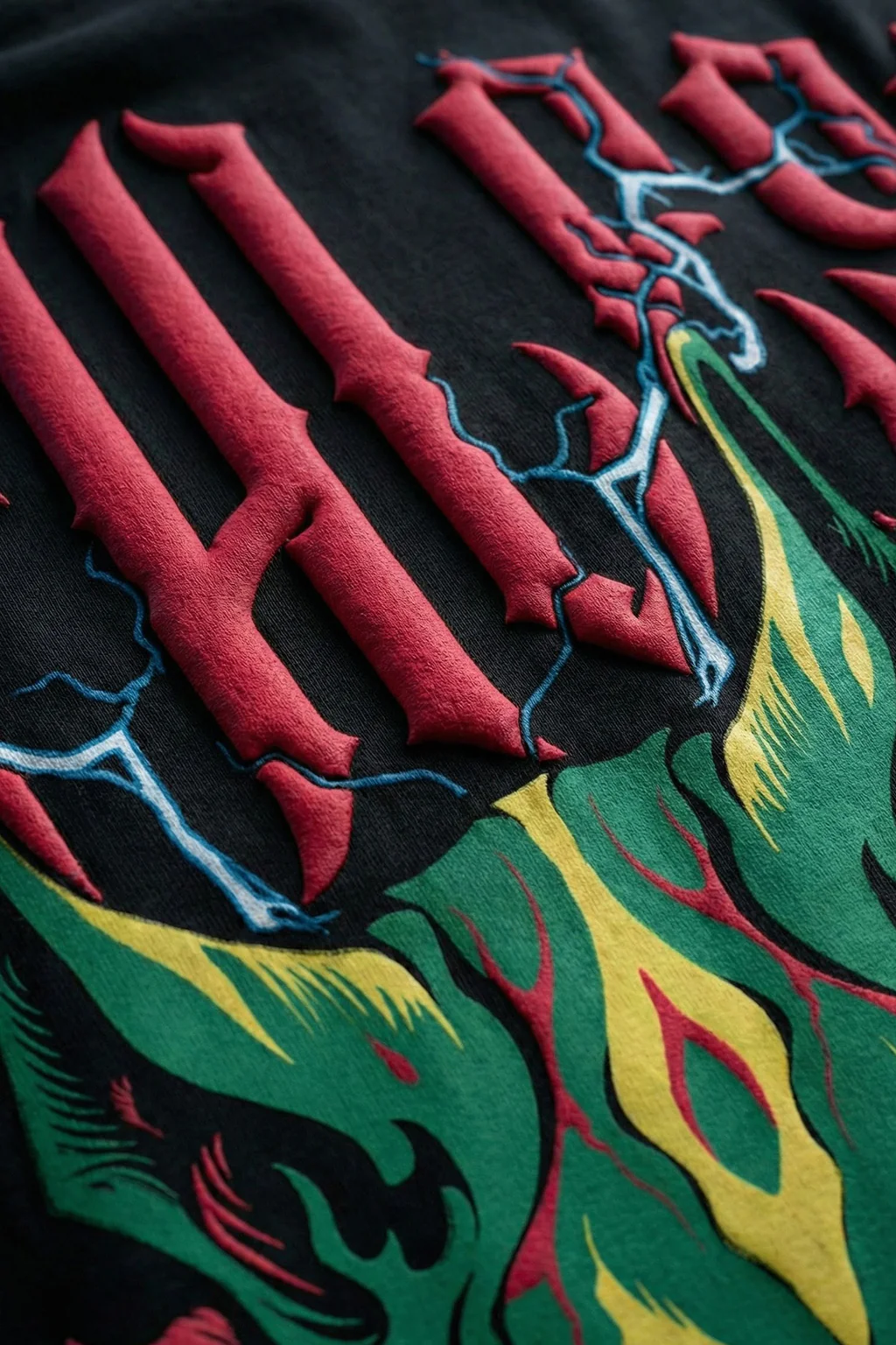 Ruthless Wolf Black 3D Puff Print Exclusive T-shirt Supreme Edition - Image 3