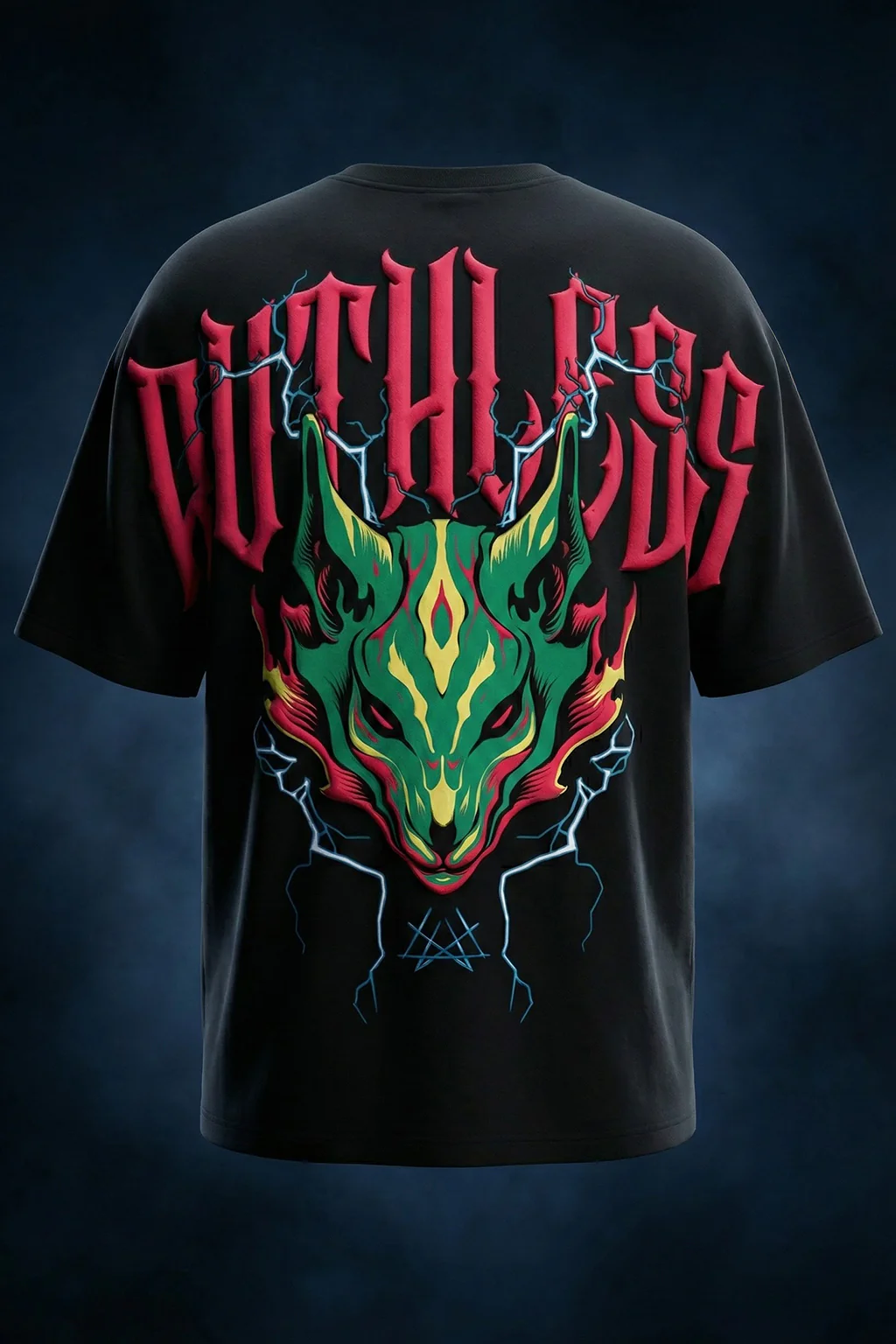Ruthless Wolf Black 3D Puff Print Exclusive T-shirt Supreme Edition - Image 6