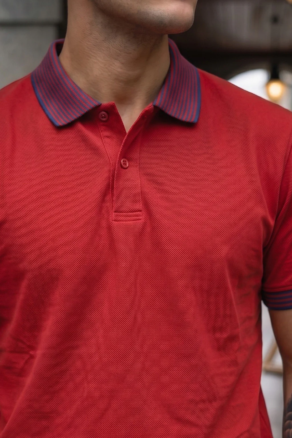 Salsa Stripped Collar Regular Fit Exclusive Pique Lycra Polo T-Shirt - Image 2