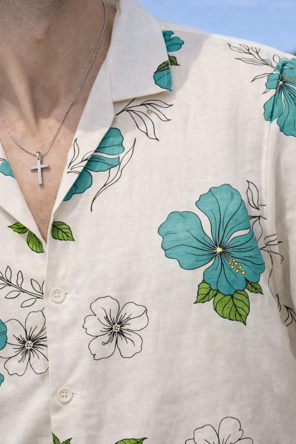 Seafoam Floral Swanwhite All Over Print Oversized Exclusive Shirt - Image 3