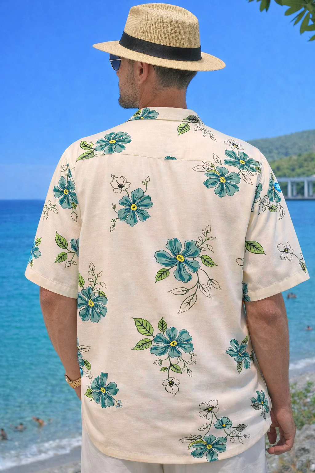 Seafoam Floral Swanwhite All Over Print Oversized Exclusive Shirt - Image 4