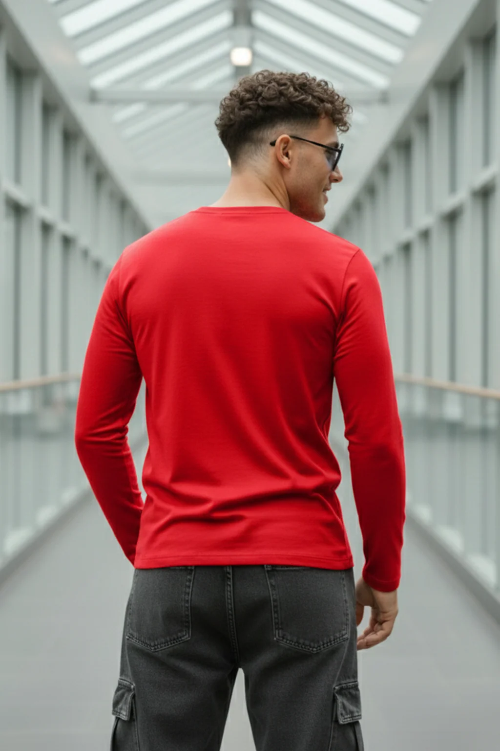 Skate Board Red Full Sleeves Regular Fit Printed T-shirt - Image 3