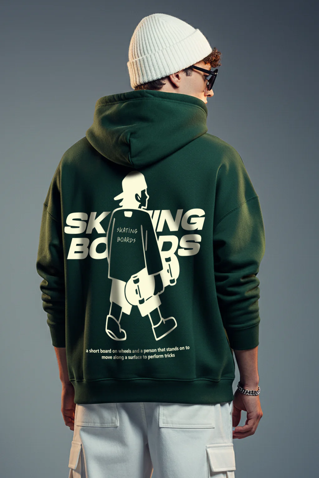 Skate Crew Smoke Pine Oversized Printed Hoodie - Image 2