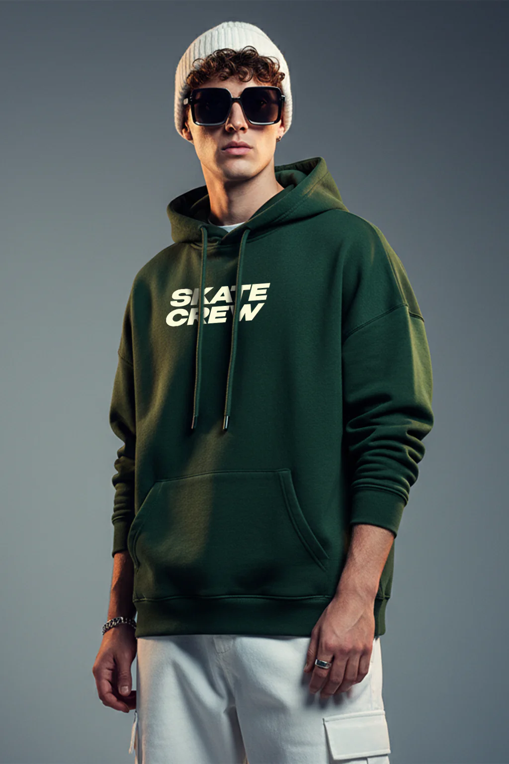 Skate Crew Smoke Pine Oversized Printed Hoodie - Image 3