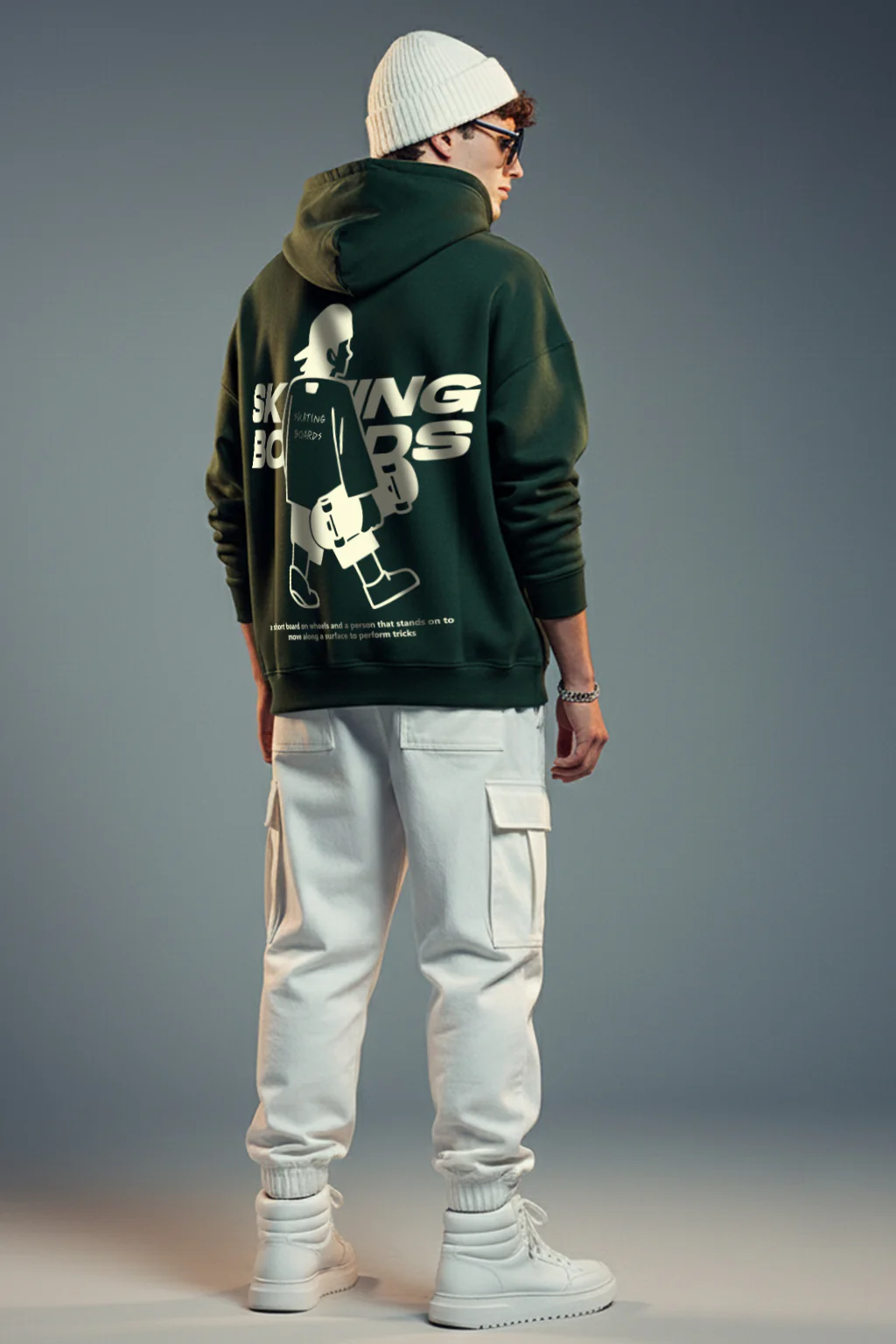 Skate Crew Smoke Pine Oversized Printed Hoodie - Image 4