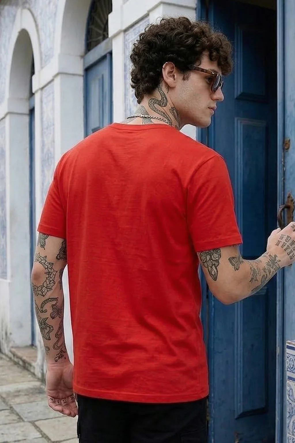 Skateboard Red Regular Fit Printed T-shirt - Image 4