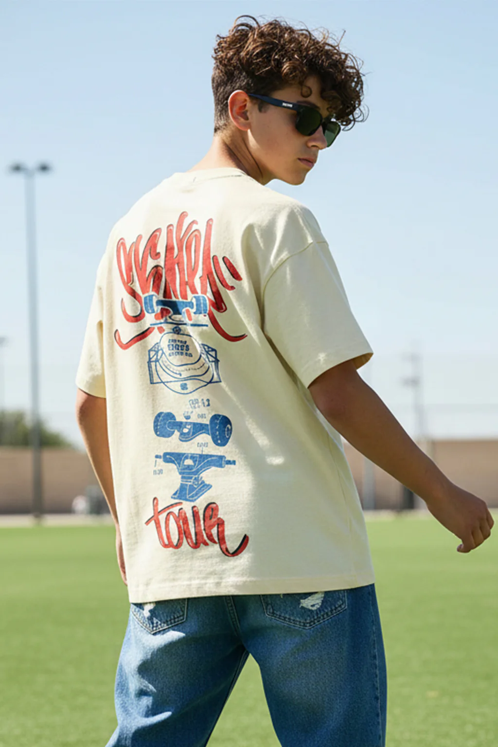 Skaters Swanwhite Oversized Graphic Printed Boys T-shirt - Image 2