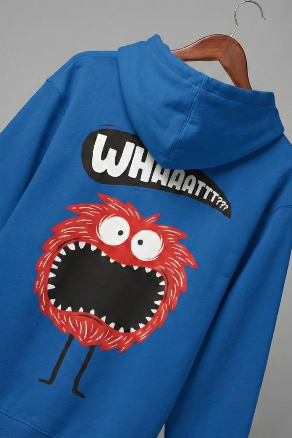 Skull Dark Blue Back Graphic Printed Regular Fit Hoodie - Image 3