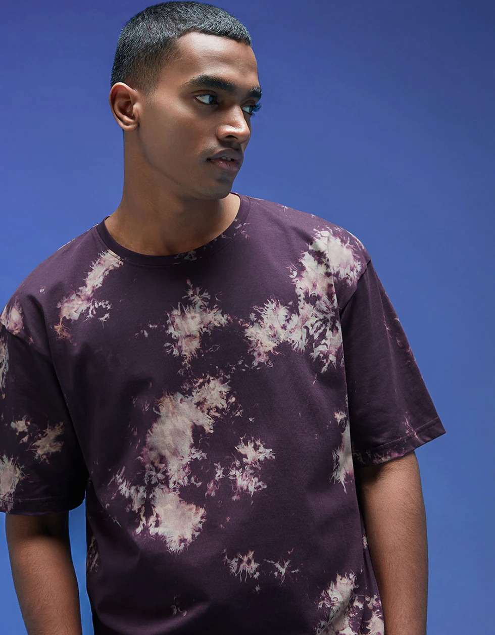 Smoke Navy Oversized Tie-Die Printed T-shirt - Image 2
