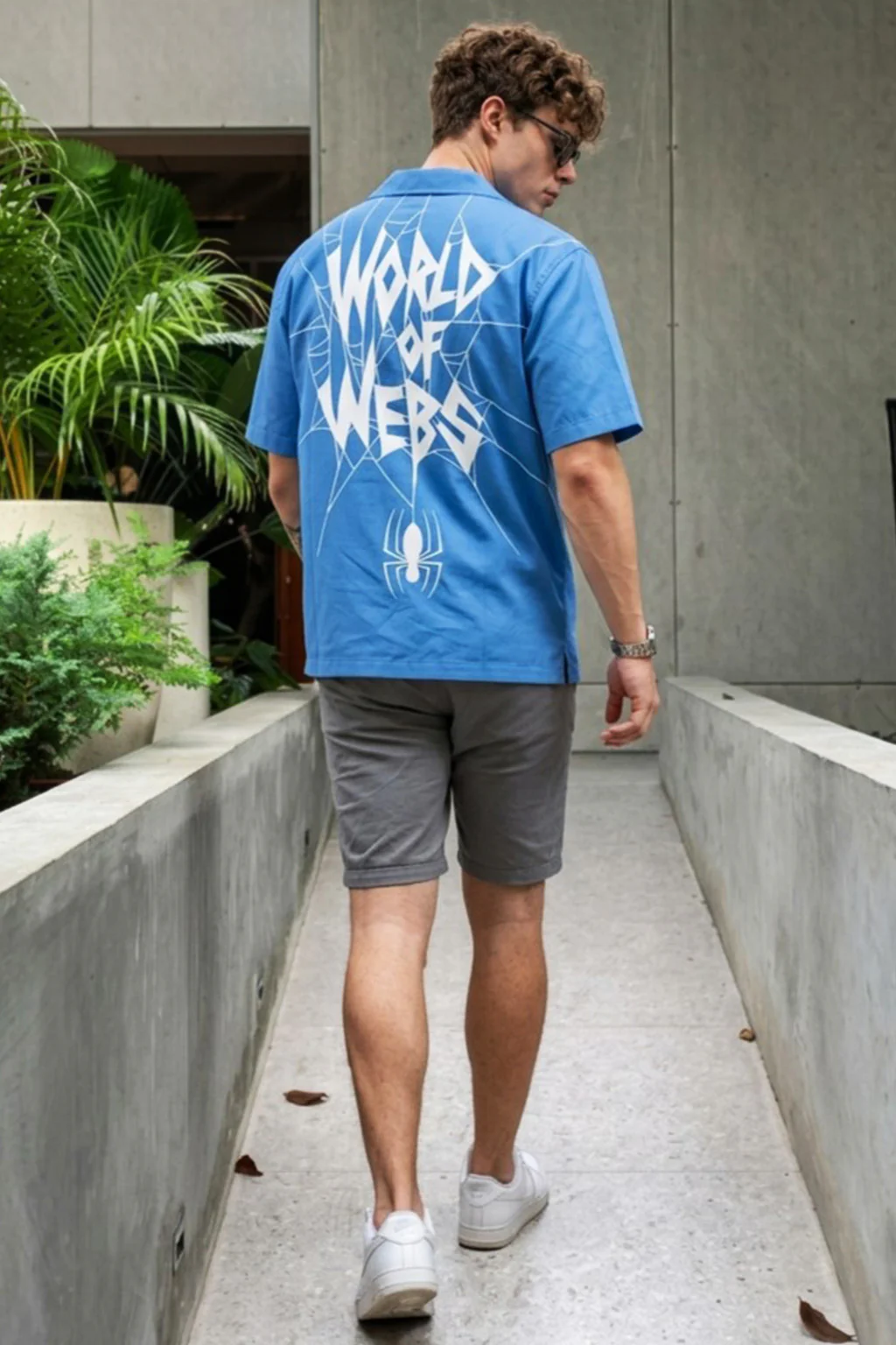 Spider Blue Oversized Printed Exclusive Shirt - Image 5
