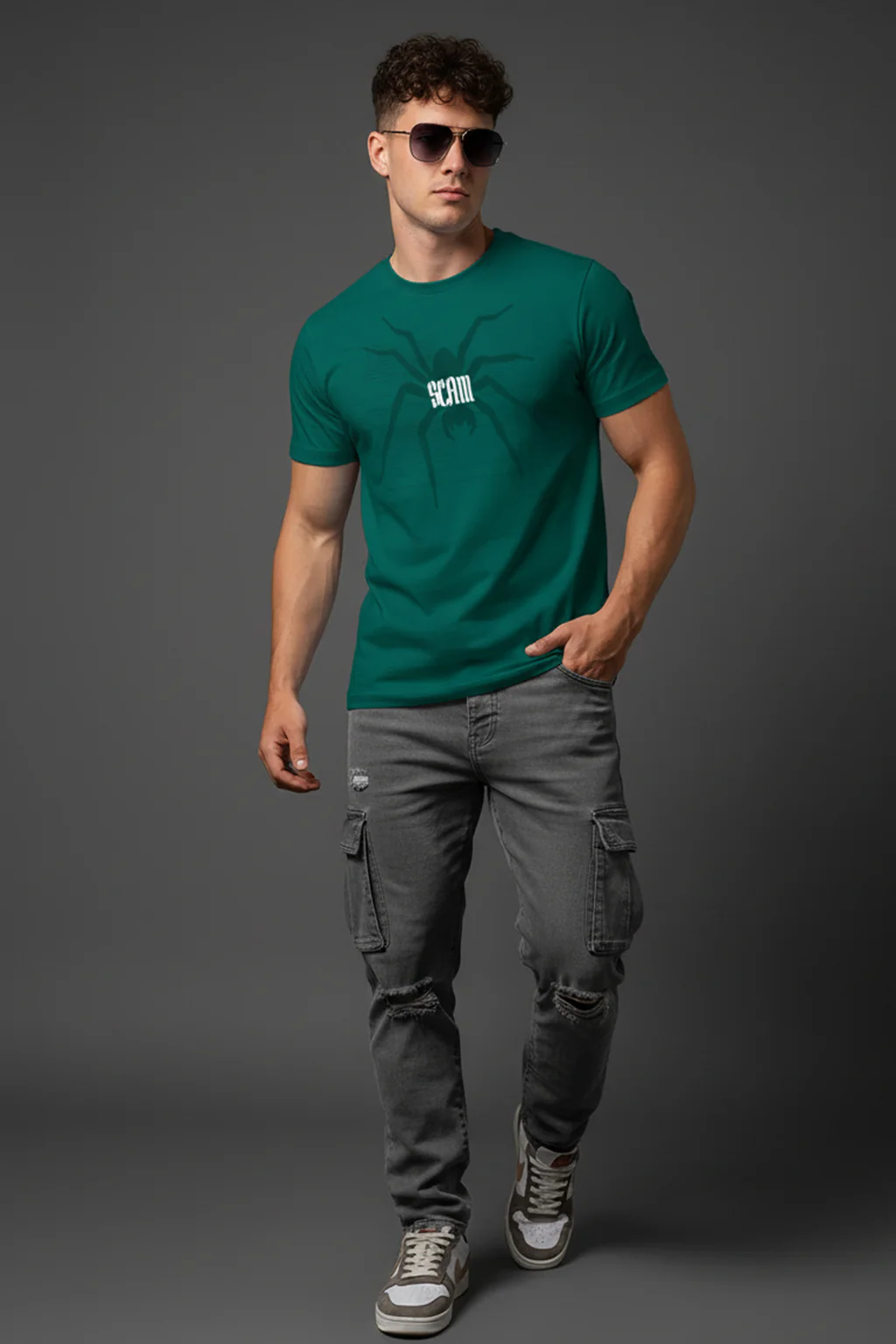 Spider Green Regular Fit Printed T-shirt - Image 4