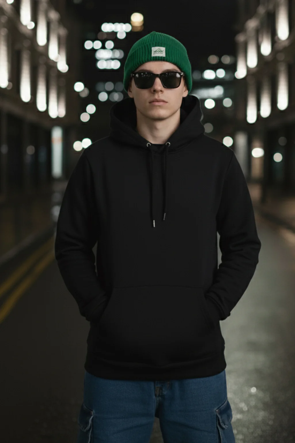 Standout Black Regular Fit Back Printed Hoodie - Image 3