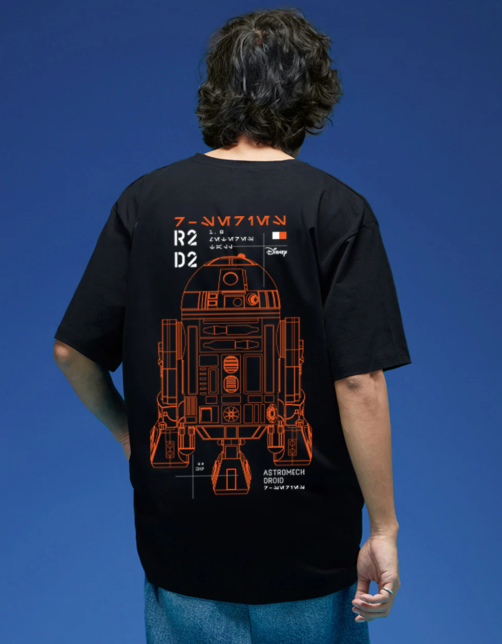 Star Wars Black Oversized  Graphic Back Printed T-shirt - Image 3