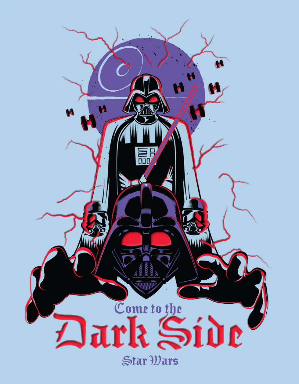 Star Wars Dark Side Dutch Canal Oversized Back Graphic Printed T-shirt - Image 3