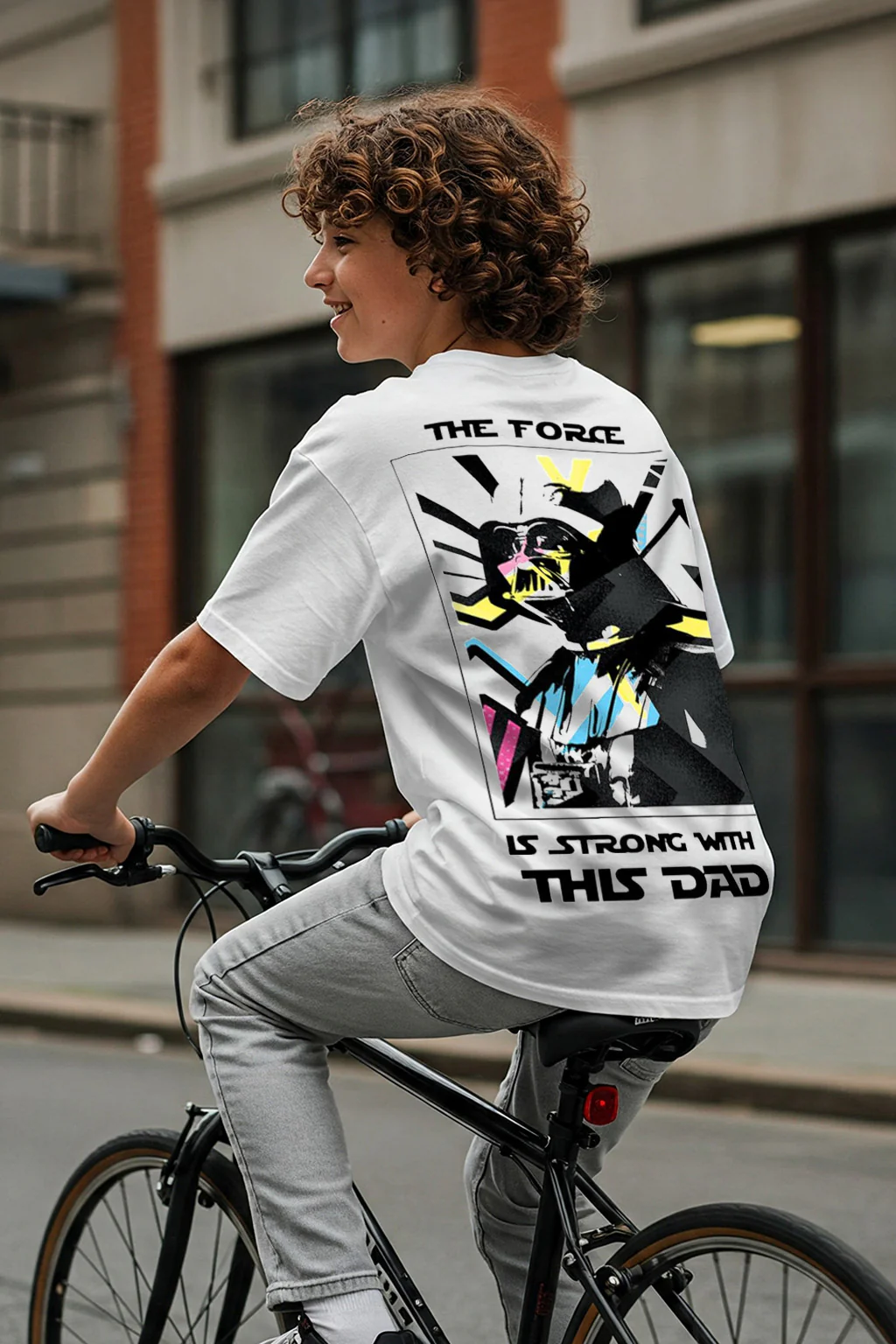 Starwar White Oversized Graphic Back Printed Boys T-shirt
