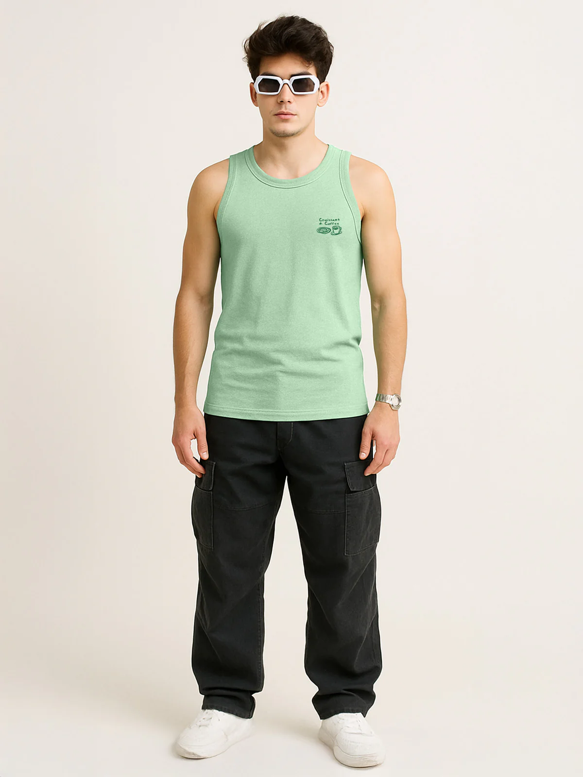 Street Cafe Fogg Green Regular Fit Printed Vest - Image 4