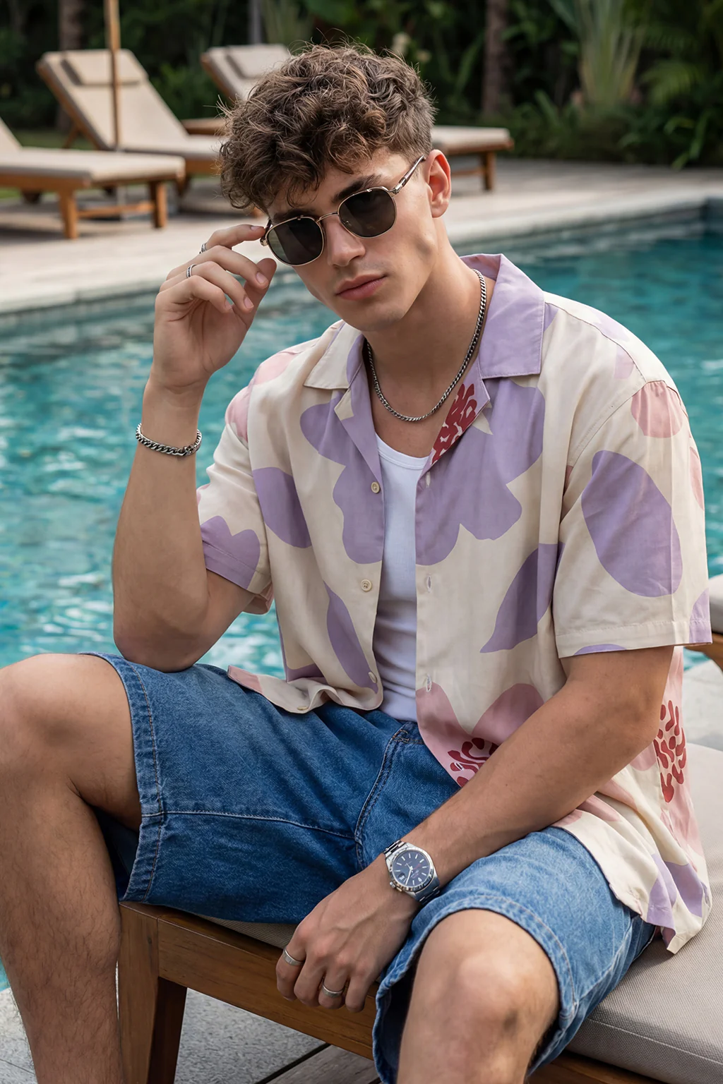 Stylized Floral Swanwhite All Over Print Oversized Exclusive Shirt - Image 4