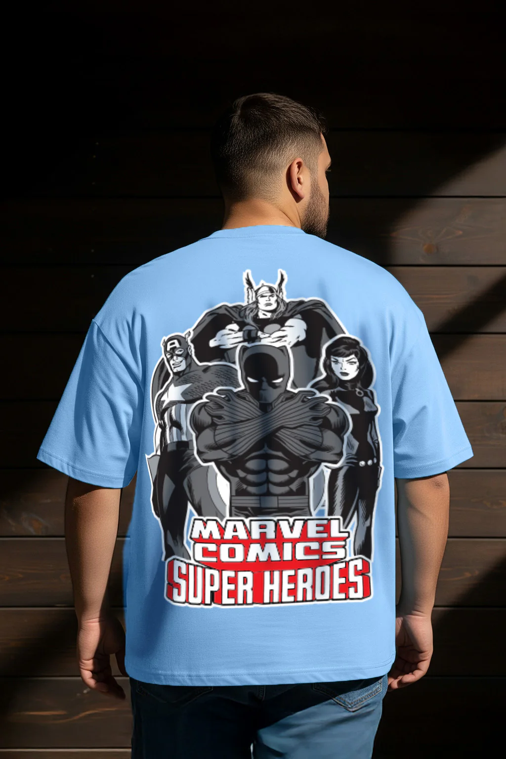 Super Heros Dutch Canal Graphic Printed Plus Size T-shirt