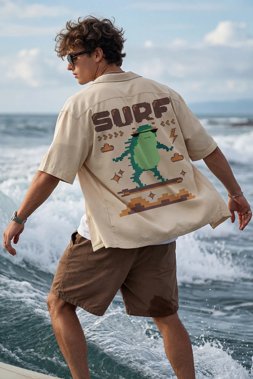 Surf Swanwhite Oversized Printed Exclusive Shirt - Image 4