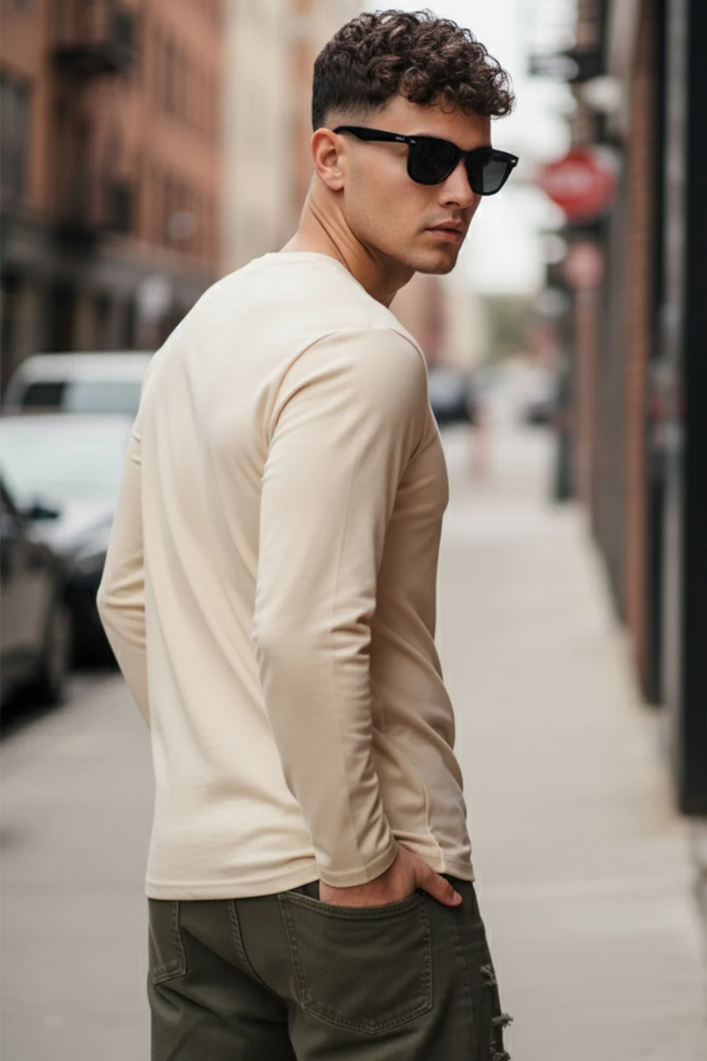 Swan White Plain Full Sleeves Regular Fit T-shirt - Image 3