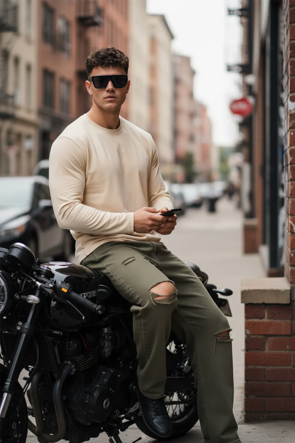 Swan White Plain Full Sleeves Regular Fit T-shirt - Image 4