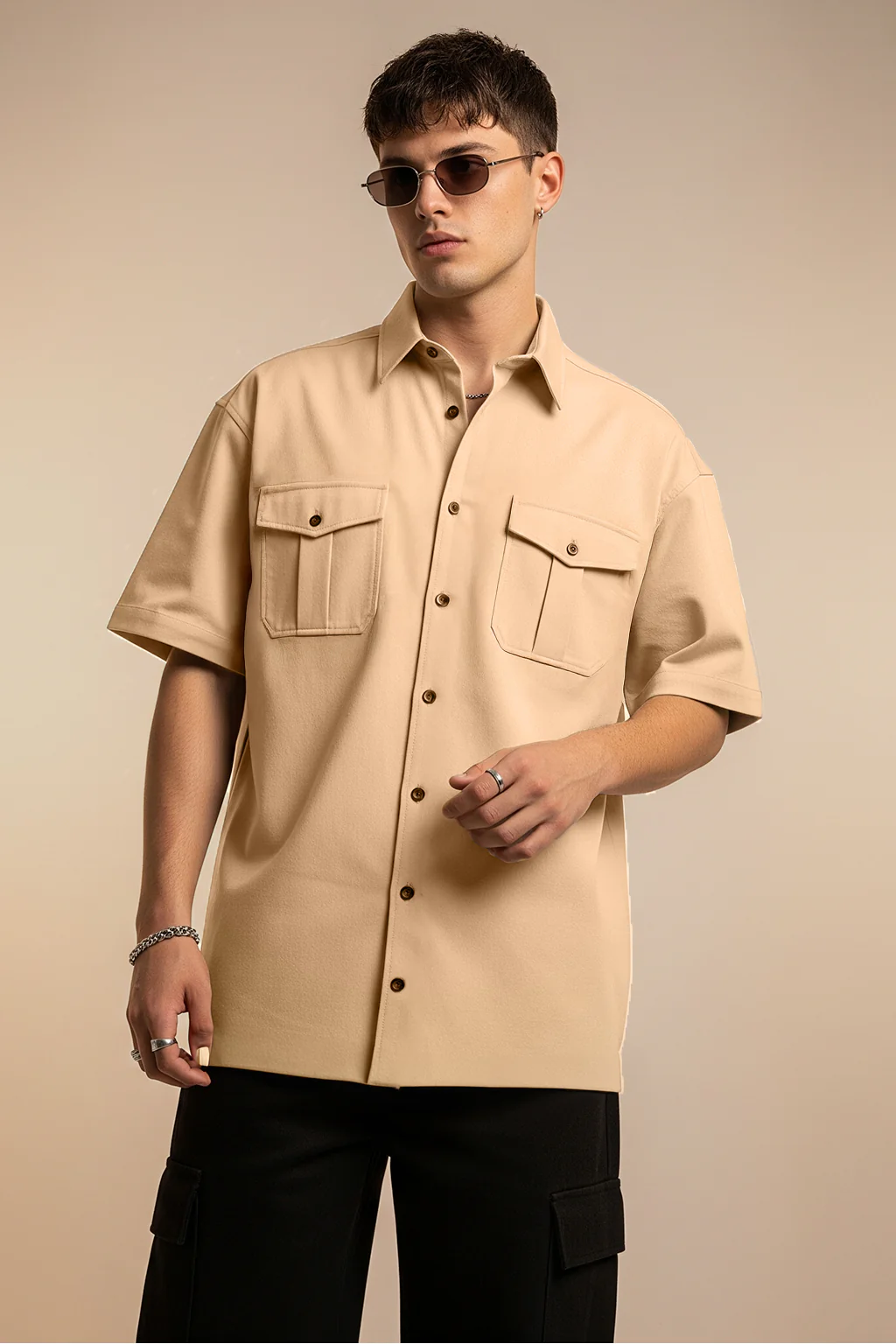 Swanwhite Oversized Half Sleeve Dual Pocket Utility Exclusive Shirt - Image 4