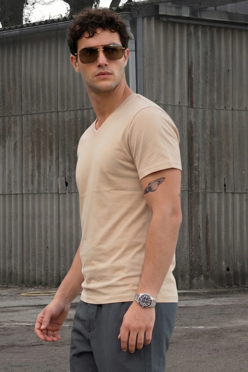 Swanwhite Plain V-Neck Regular Fit T-shirt - Image 3