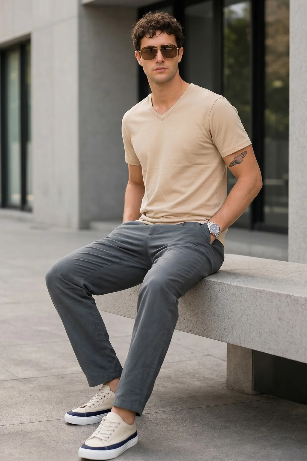 Swanwhite Plain V-Neck Regular Fit T-shirt - Image 5