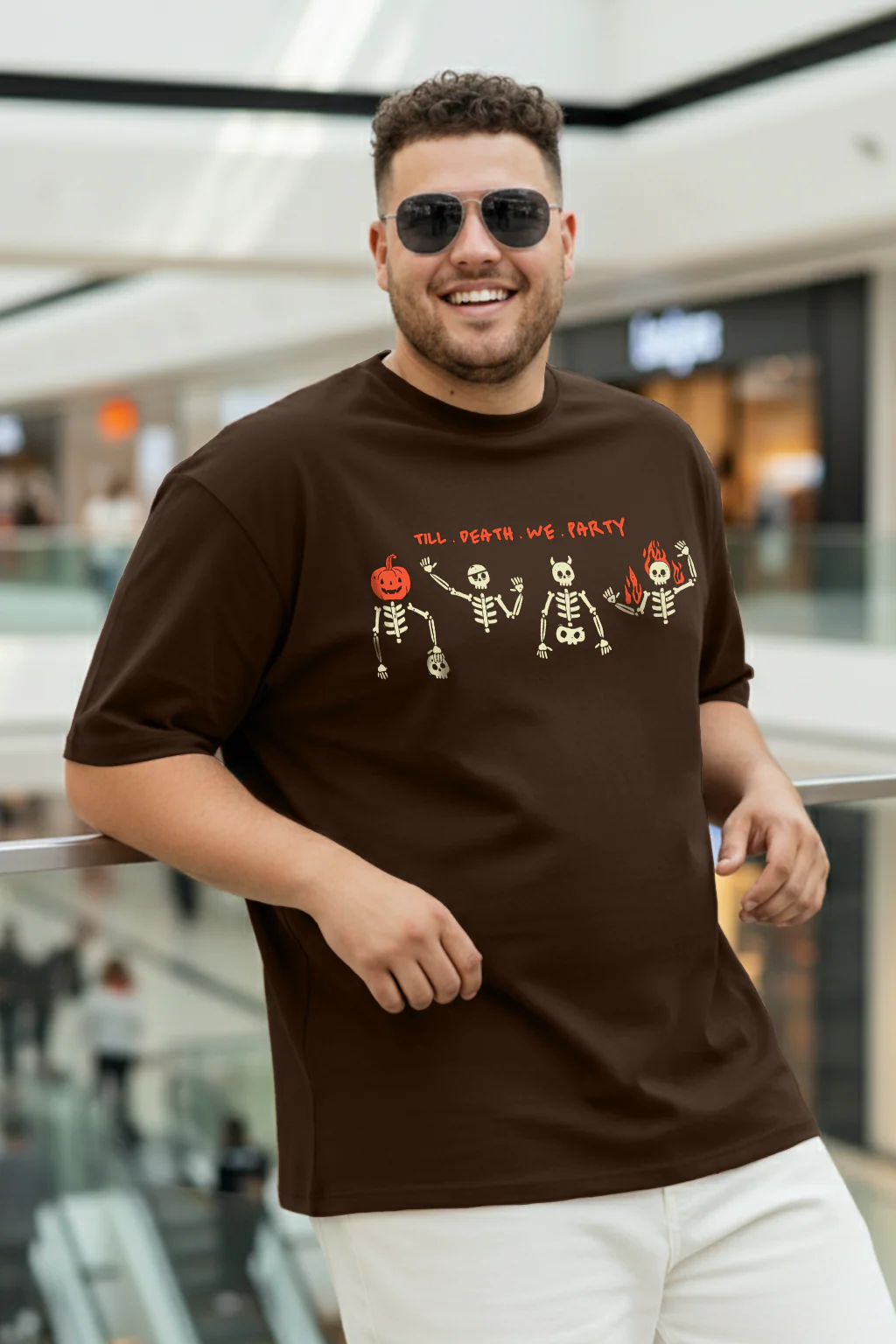Till Death Brown Graphic Printed Plus Size T-shirt - Image 2