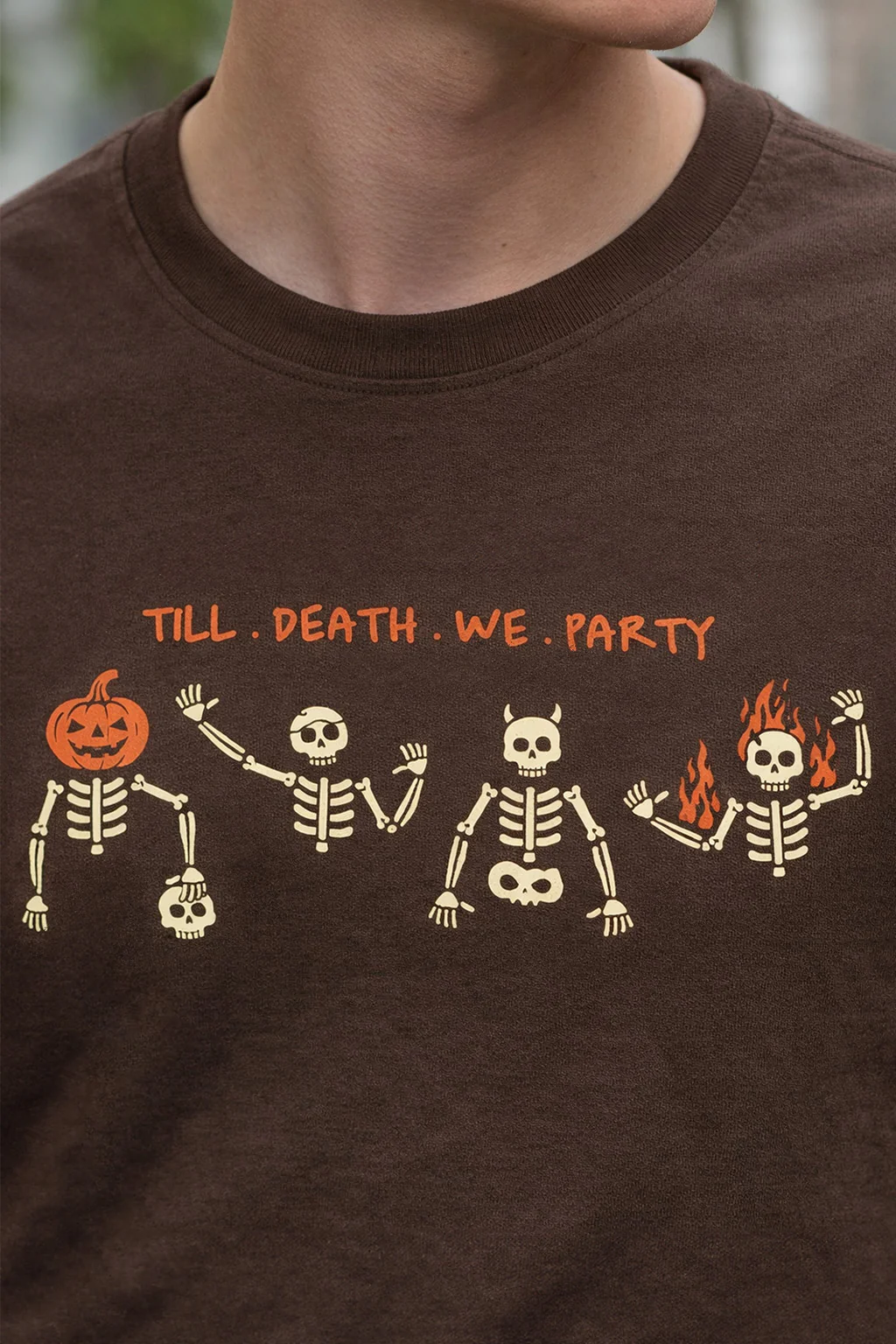 Till Death Brown Regular Fit Printed T-shirt - Image 2