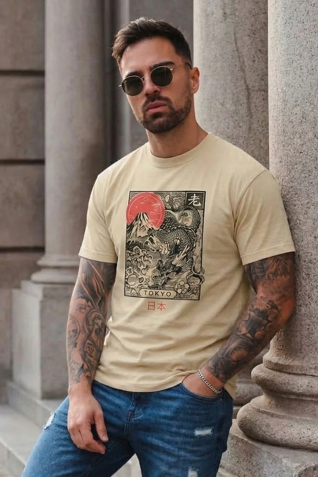 Tokyo Swanwhite Regular Fit Printed T-shirt - Image 3