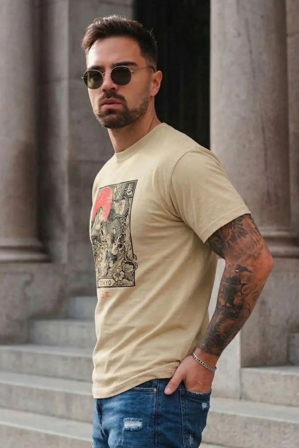 Tokyo Swanwhite Regular Fit Printed T-shirt - Image 5