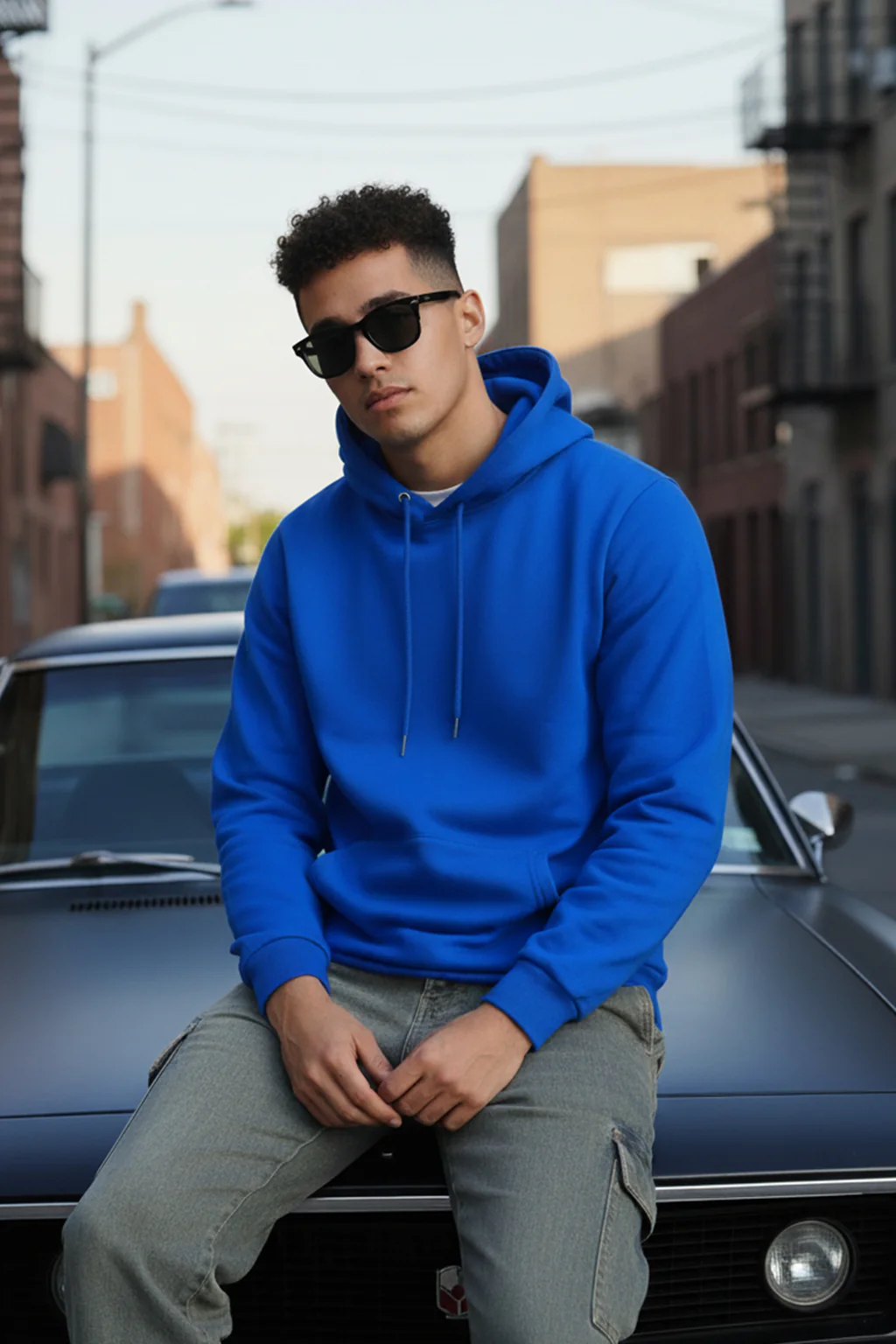 Travel Blue Regular Fit Back Printed Hoodie - Image 4