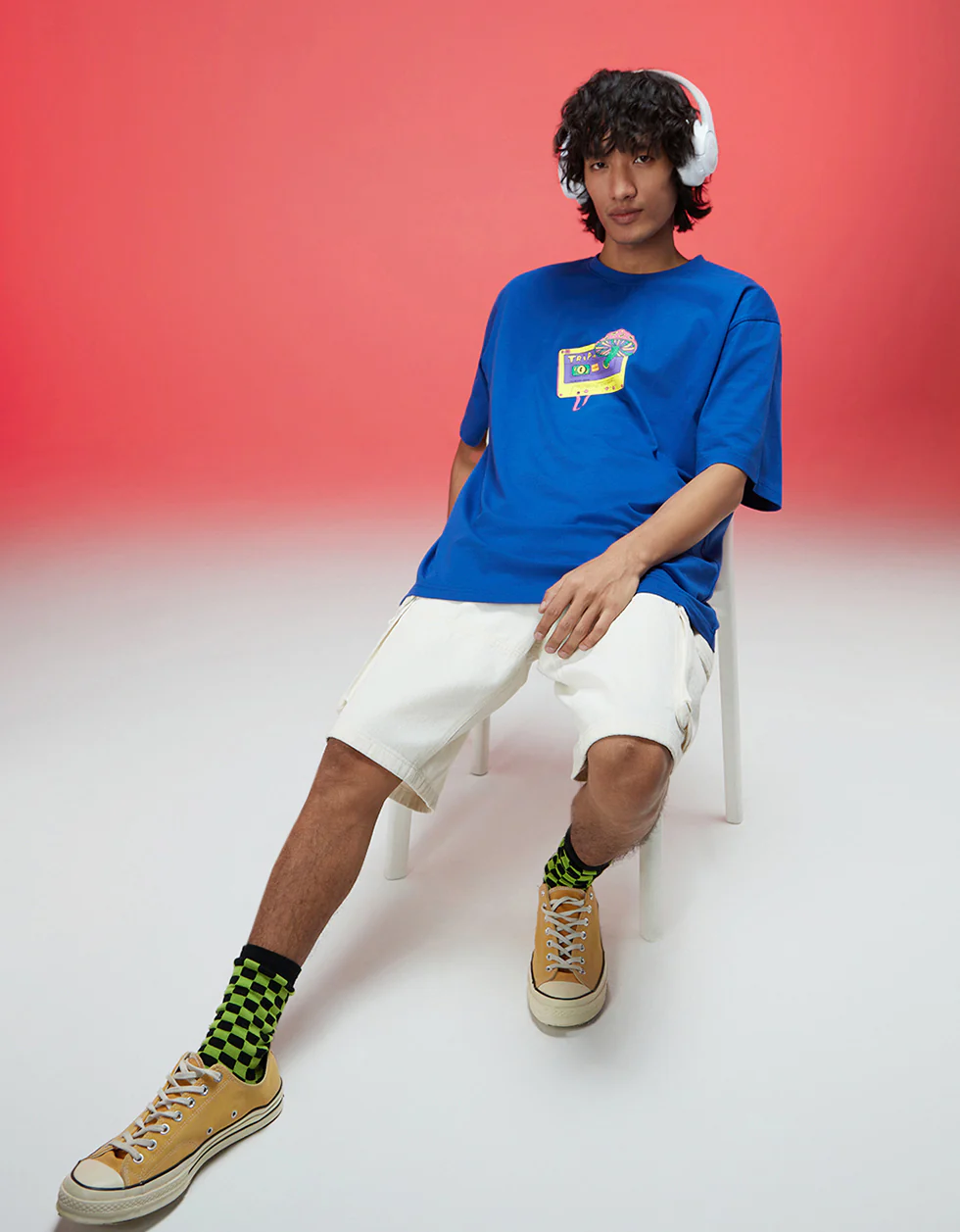 Tripin Royal Blue Oversized Puff Printed Exclusive T-shirt - Image 4