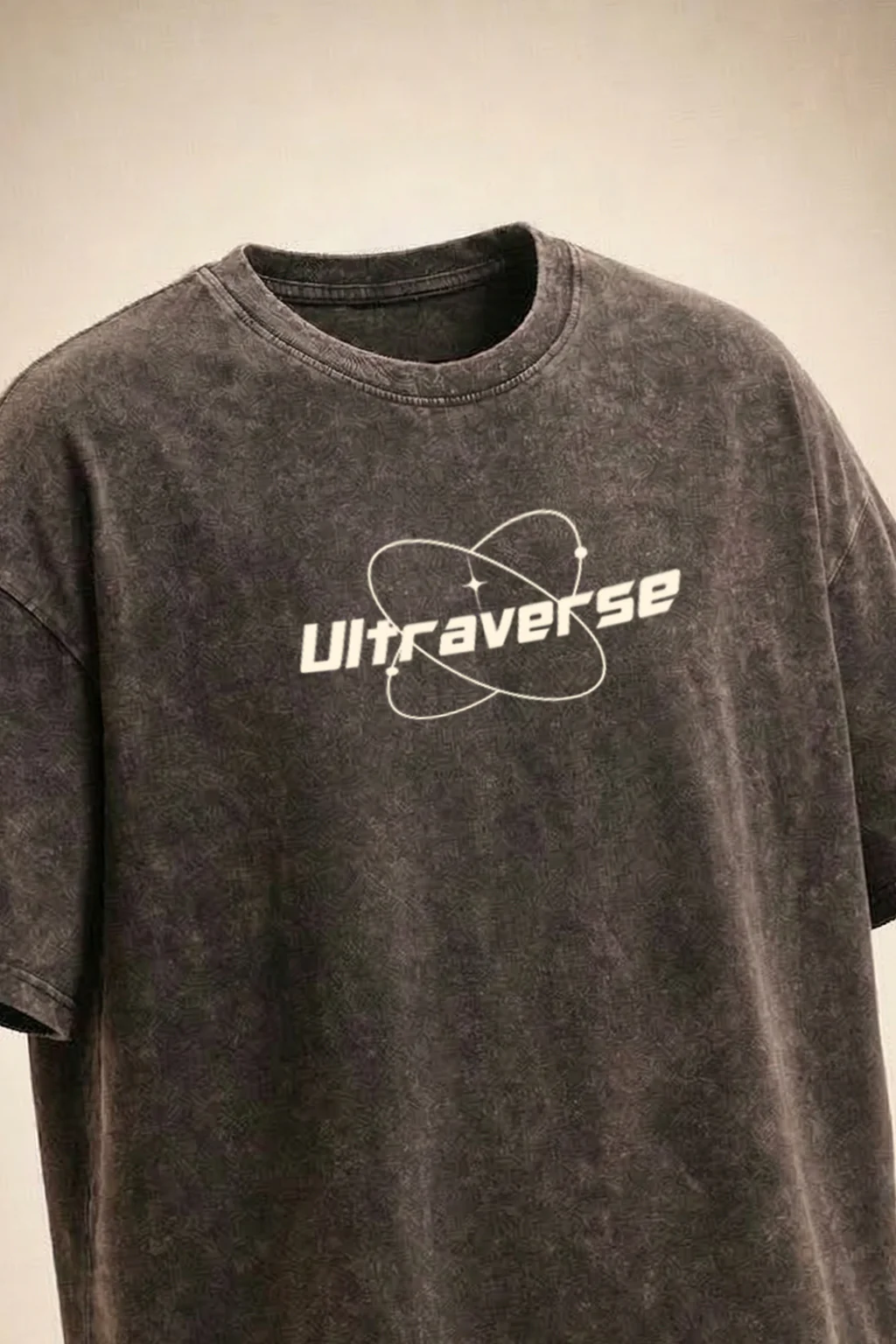 Ultraverse Brwon Plus Size Acidwash Printed Exclusive T-Shirt - Image 4