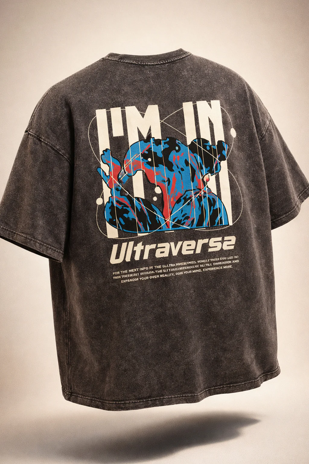 Ultraverse Brwon Plus Size Acidwash Printed Exclusive T-Shirt - Image 5