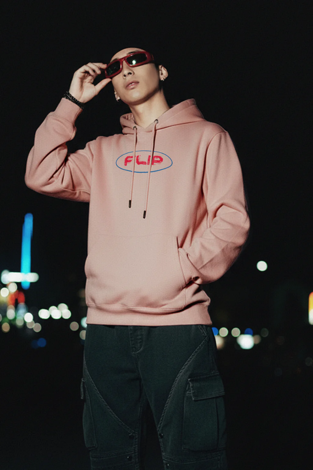 Unstoppable Peach Oversized Printed Hoodie - Image 3